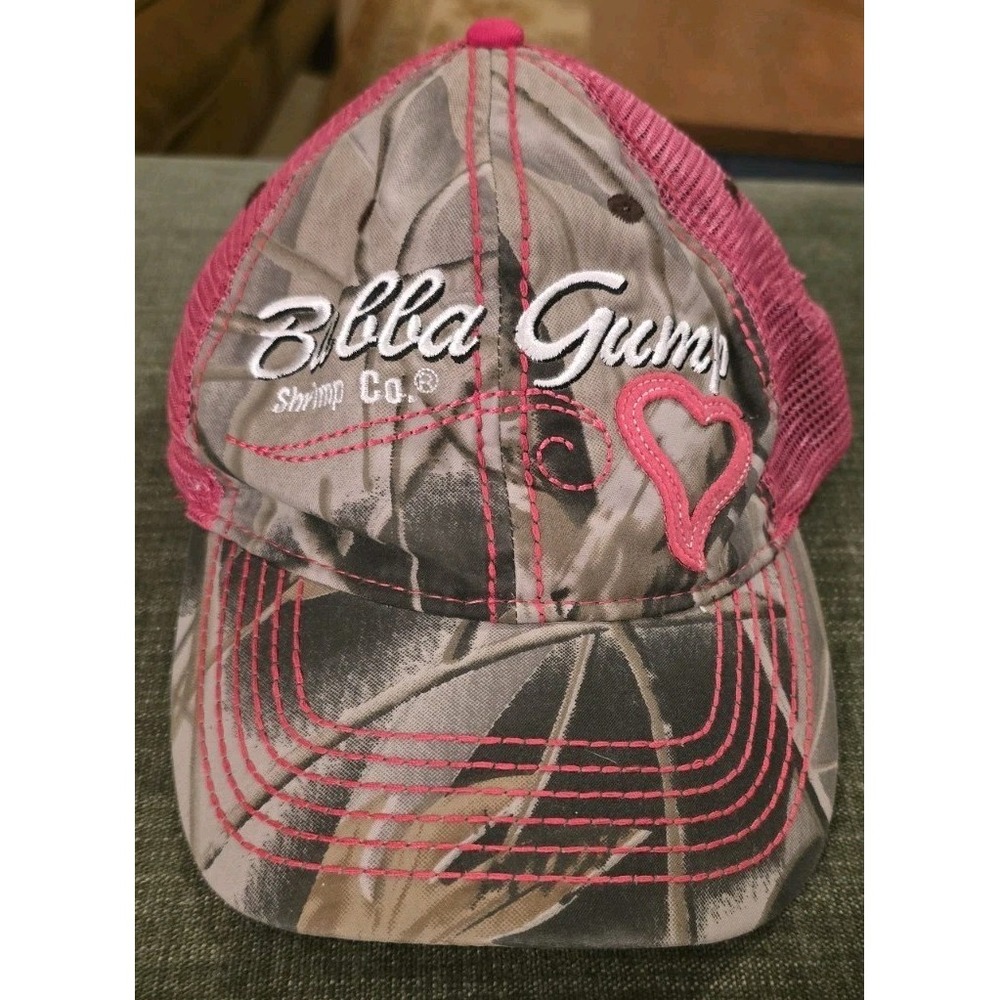 Bubba Gump Cancun Pink Camo Hat OSFM Forrest Gump Movie Mesh Snapback Trucker